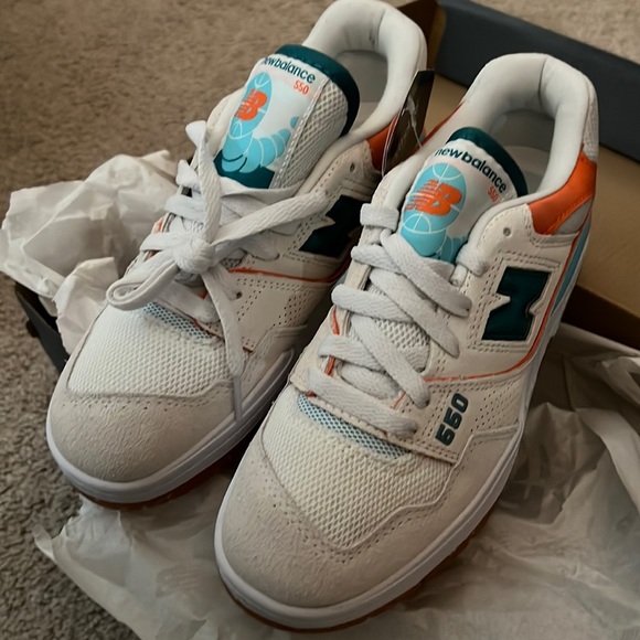 New Balance Shoes New Balance 55 Retro Sneakers Verdigris Sea Salt Poppy Teal Orange Womens